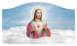 DASHELL-109-BL Sacred Heart Clouds Blue